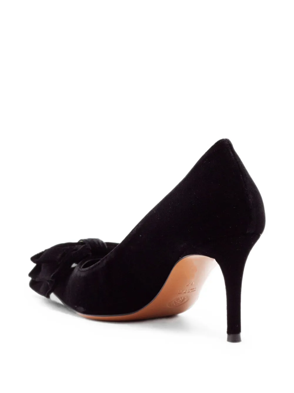 Roberto Festa Flowy bow-detail velvet pumps Zwart