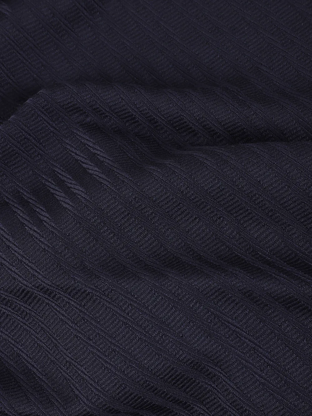 Emporio Armani Gebreide sjaal met franje en visgraatpatroon Blauw