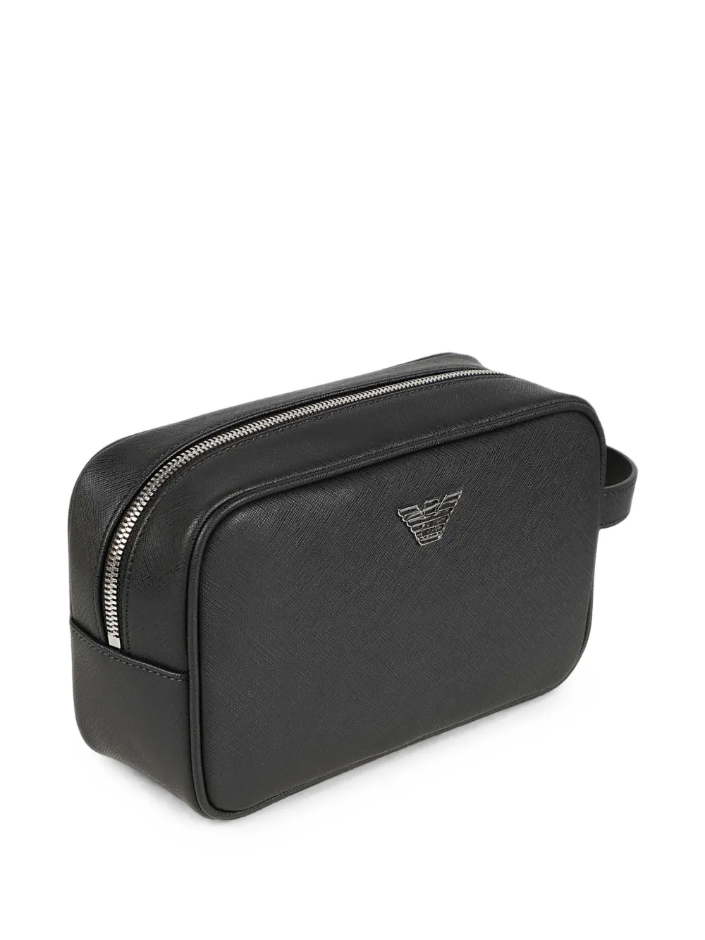 Emporio Armani Toilettas met logoplakkaat Grijs