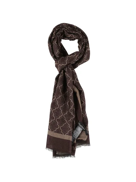 Emporio Armani geometric-pattern fringed scarf