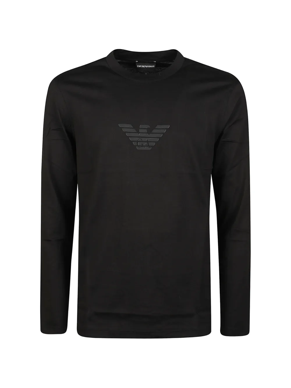 Emporio Armani logo-embossed long-sleeve T-shirt - Nero