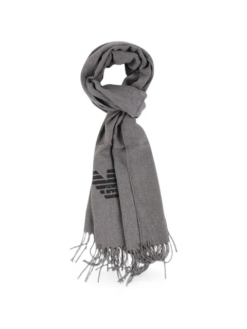 Emporio Armani logo-print fringed scarf
