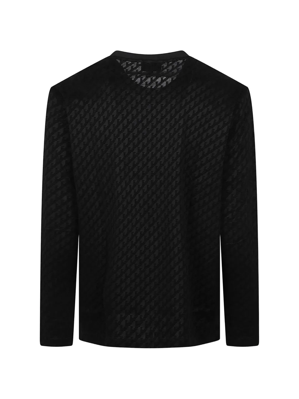 Emporio Armani T-shirt met logo-jacquard en lange mouwen Zwart