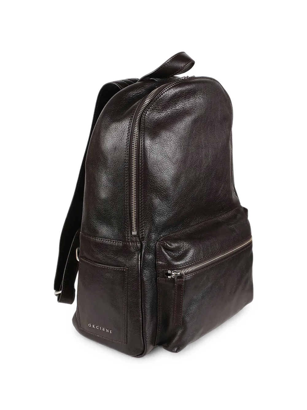 Orciani Grained Leather Backpack In Brown