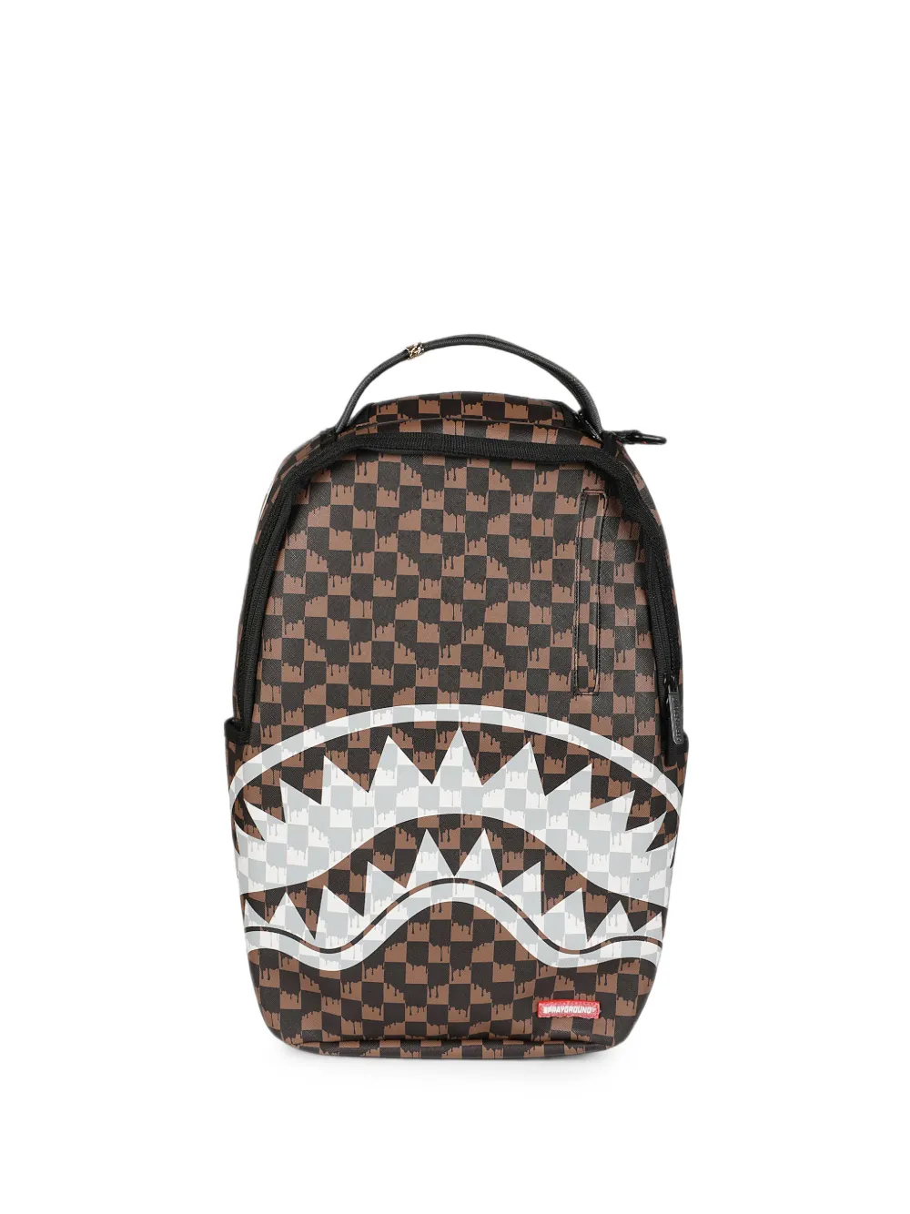 Sprayground Paris Fang check-print shark mouth backpack - Braun