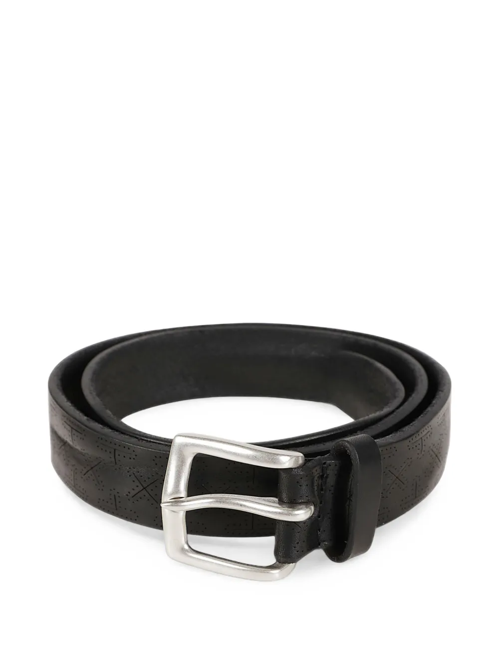 Orciani Leren riem met geperforeerd detail Zwart
