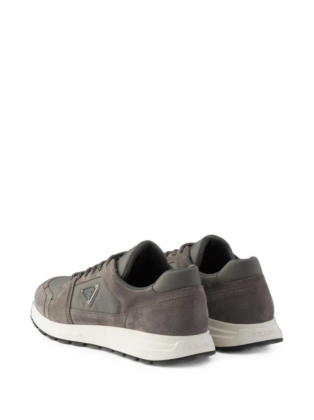 Prada Prax suède en Re-Nylon sneakers Grijs
