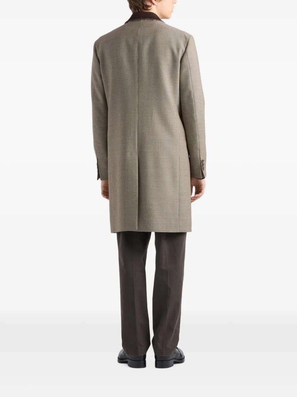 Prada Mohair wollen jas met enkele rij knopen Bruin