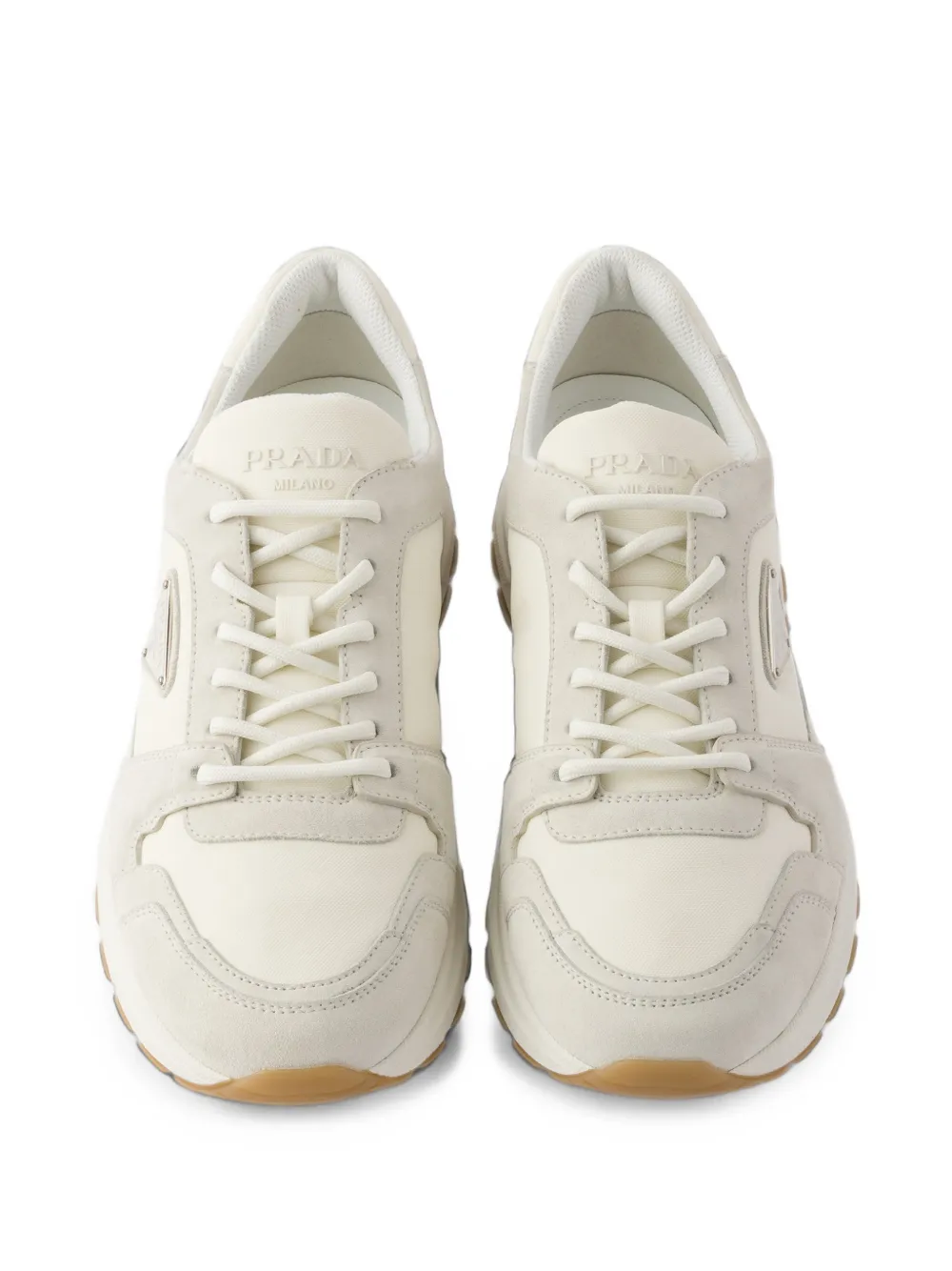 Prada Prax suede and Re-Nylon sneakers Beige
