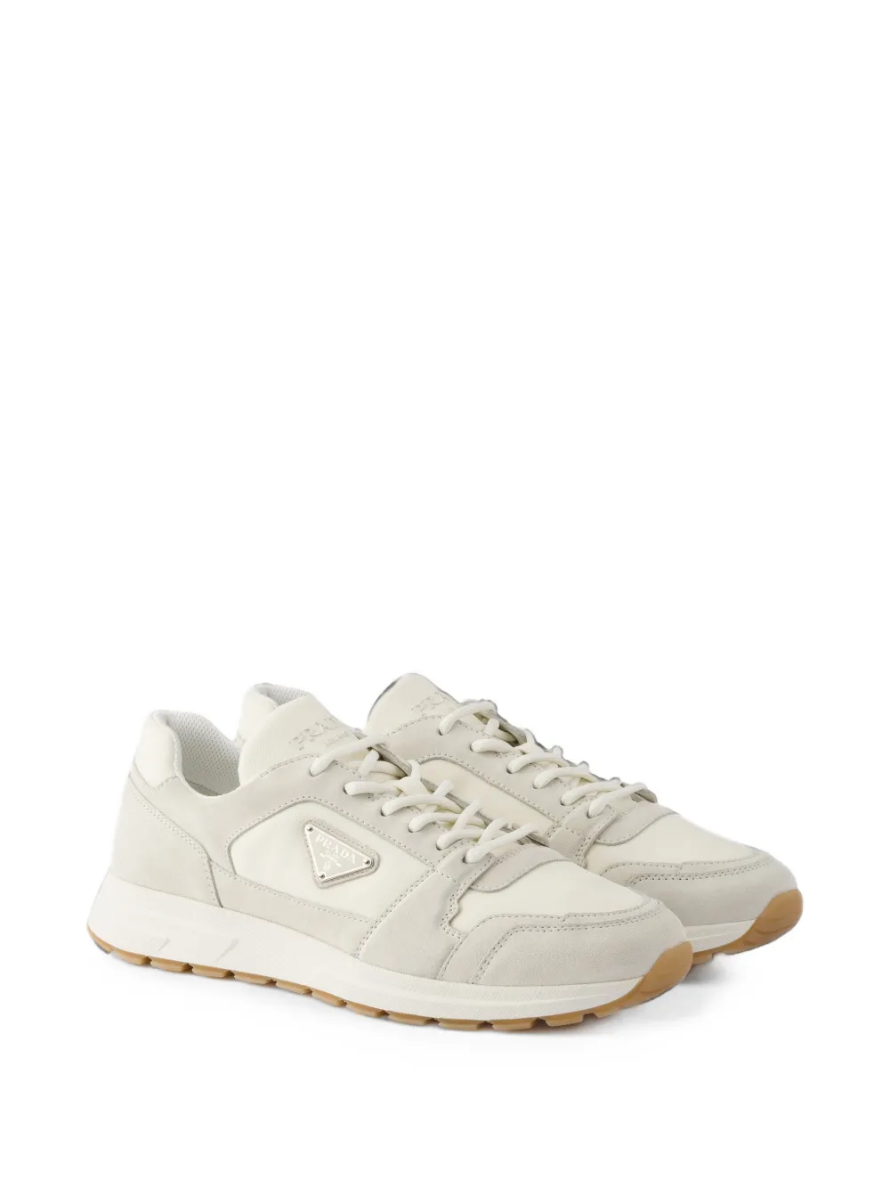 Prada Prax suede and Re-Nylon sneakers Beige