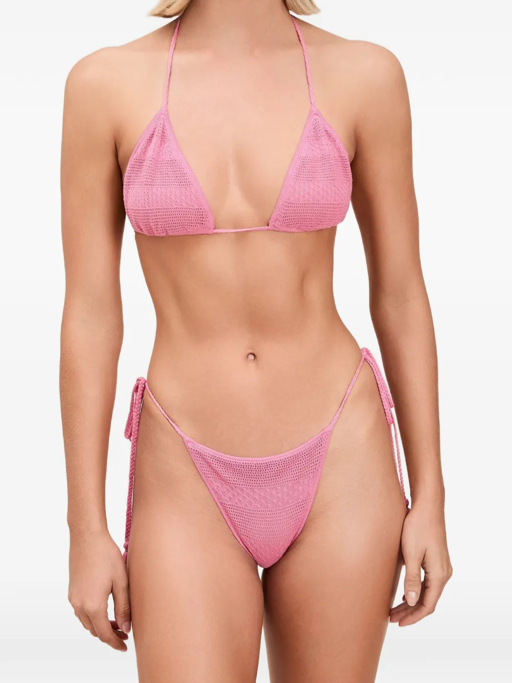 Devon Windsor Ximena tassel-detail triangle bikini top Roze