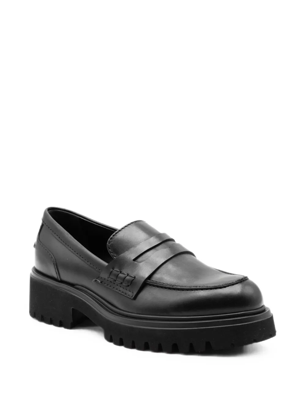 GUGLIELMO ROTTA lug-sole platform loafers Zwart