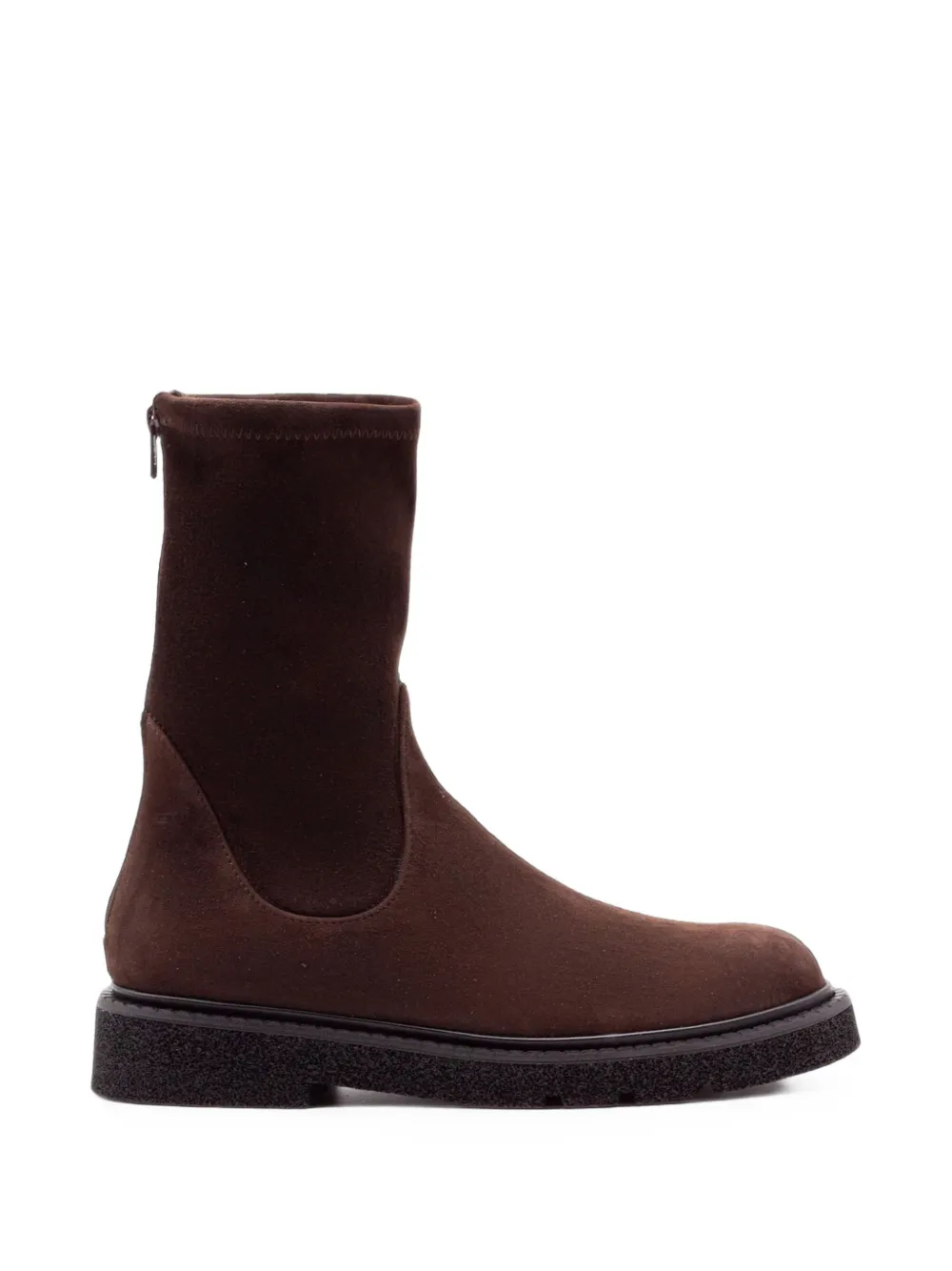 Guglielmo Rotta Rear-zip Suede Ankle Boots In 브라운