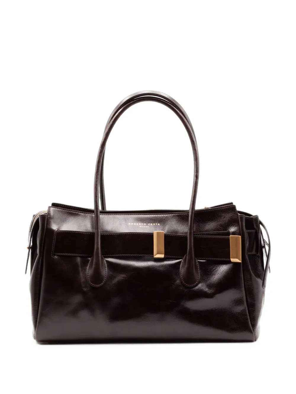 Roberto Festa Emeralda glossy leather tote bag