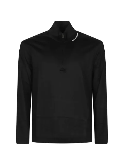 Emporio Armani logo-print zip-neck T-shirt