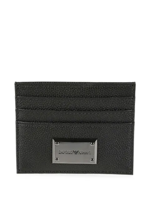 Emporio Armani logo-plaque pebbled cardholder