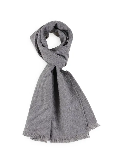 Emporio Armani herringbone-pattern frayed scarf