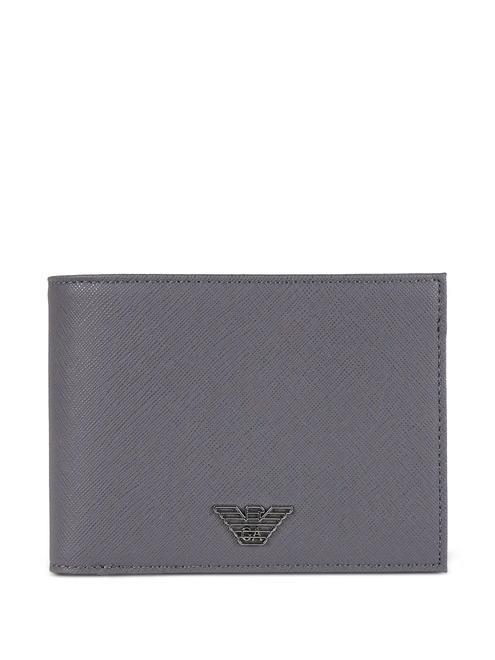 Emporio Armani logo-plaque bi-fold wallet - Grigio