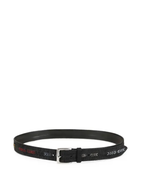 Orciani arrow-embroidered textured-leather belt