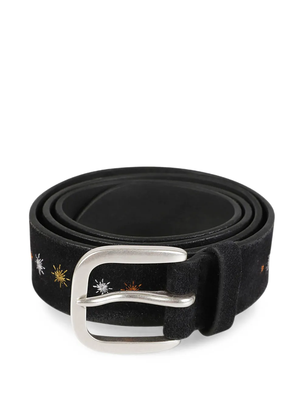 Orciani Riem met borduurwerk en suède afwerking Zwart