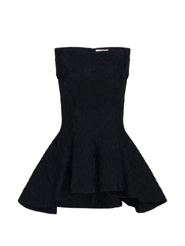 Roksanda Axo Cloqué Peplum Top in Black