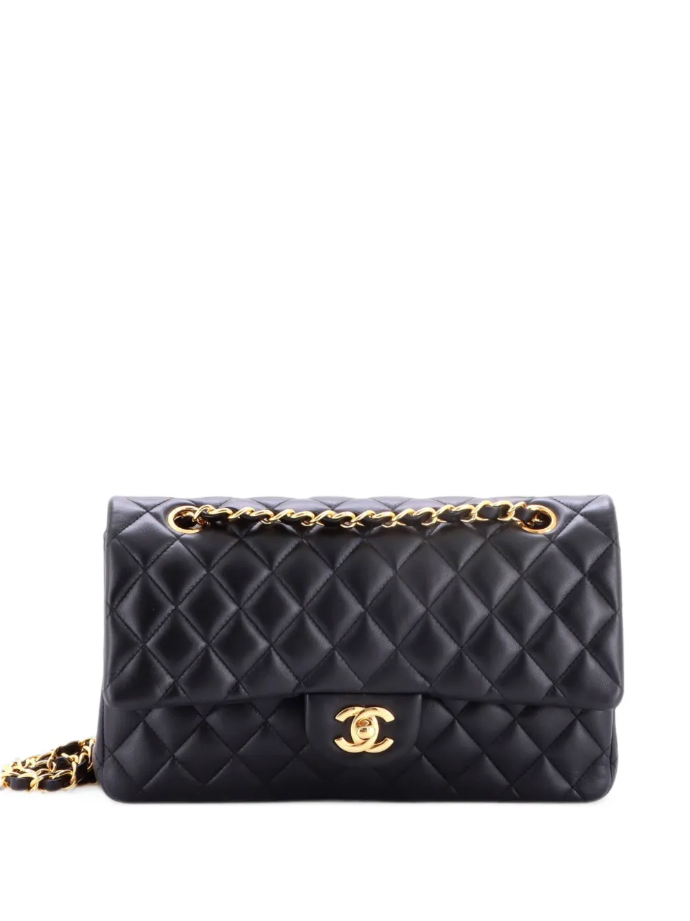 CHANEL Pre-Owned Classic Double Flap Bag Quilted Lambskin Medium shoulder bag - Schwarz