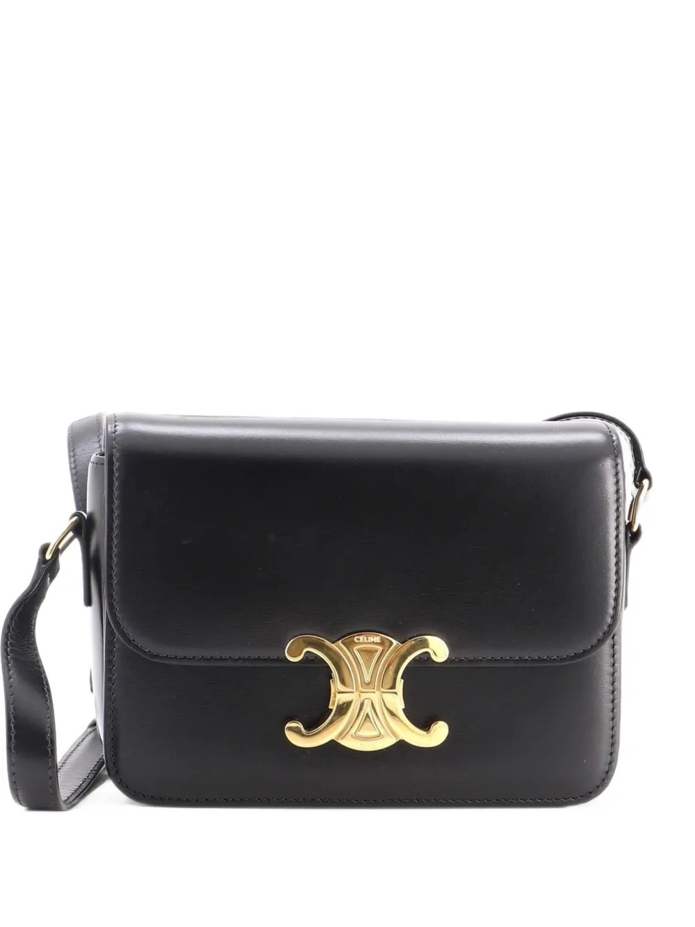 Celine Pre-Owned Triomphe Shoulder Bag Smooth Calfskin Teen crossbody bag - Nero