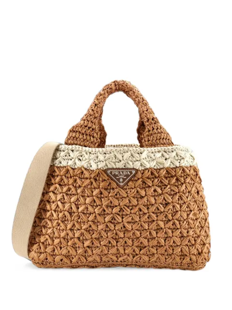 Prada Pre-Owned Convertible Open Woven Raffia Small tote bag