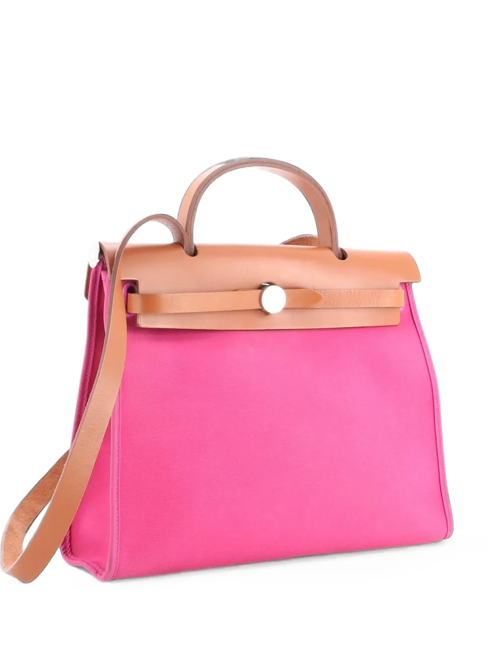 Hermès Pre-Owned Herbag Zip Leather and Toile 31 shoulder bag - Rosa