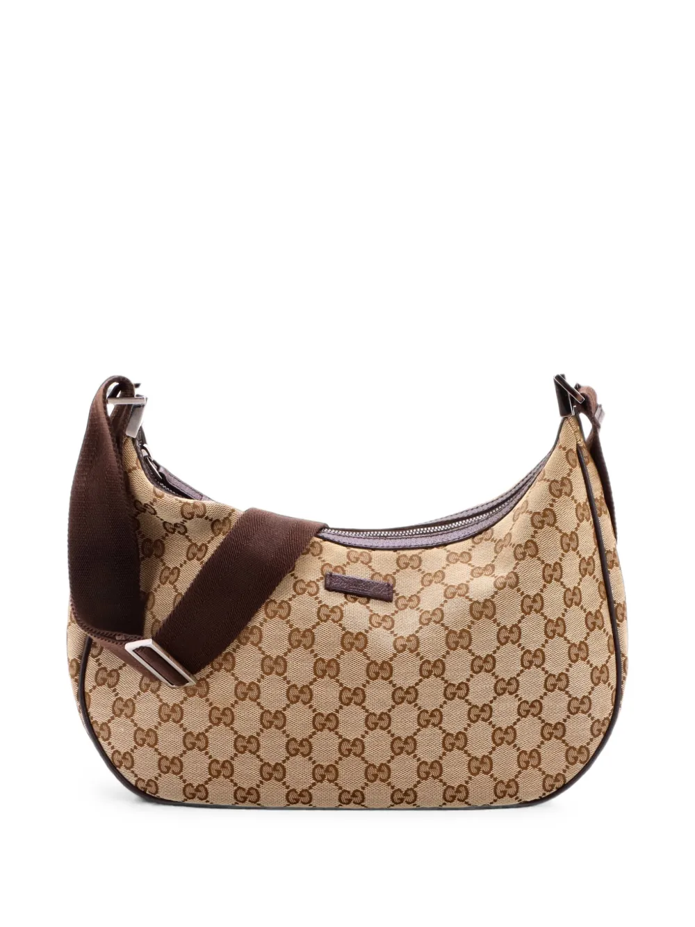 Gucci Pre-Owned Saddle Zip Messenger Bag GG Canvas with Leather Medium crossbody bag - Braun