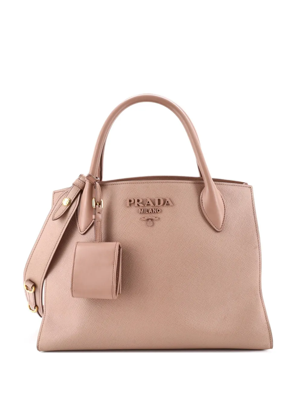 Prada Pre-Owned Monochrome Saffiano with City Calf Medium tote bag - Toni neutri