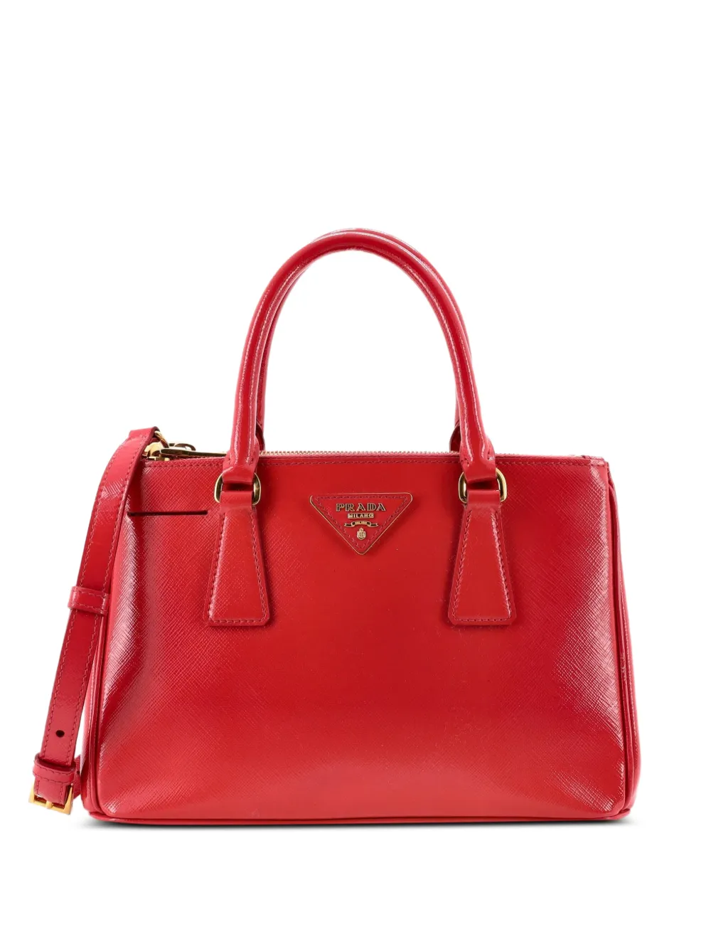 Prada Pre-Owned Double Zip Lux Vernice Saffiano Leather Mini tote bag - Rosa