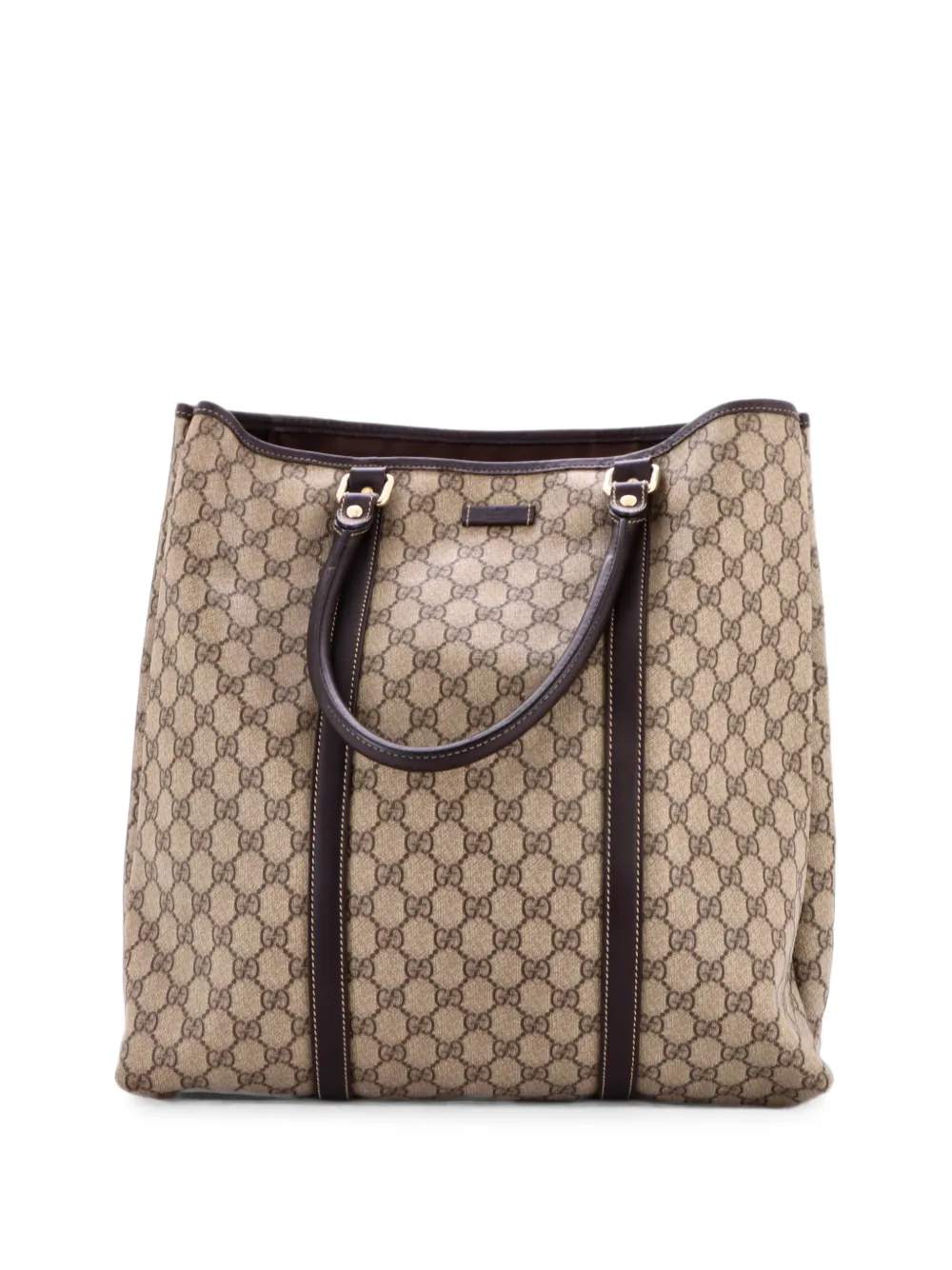 Gucci Pre-Owned Mittelgroße Joy GG Tote Bag aus beschichtetem Canvas mit Leder - Braun