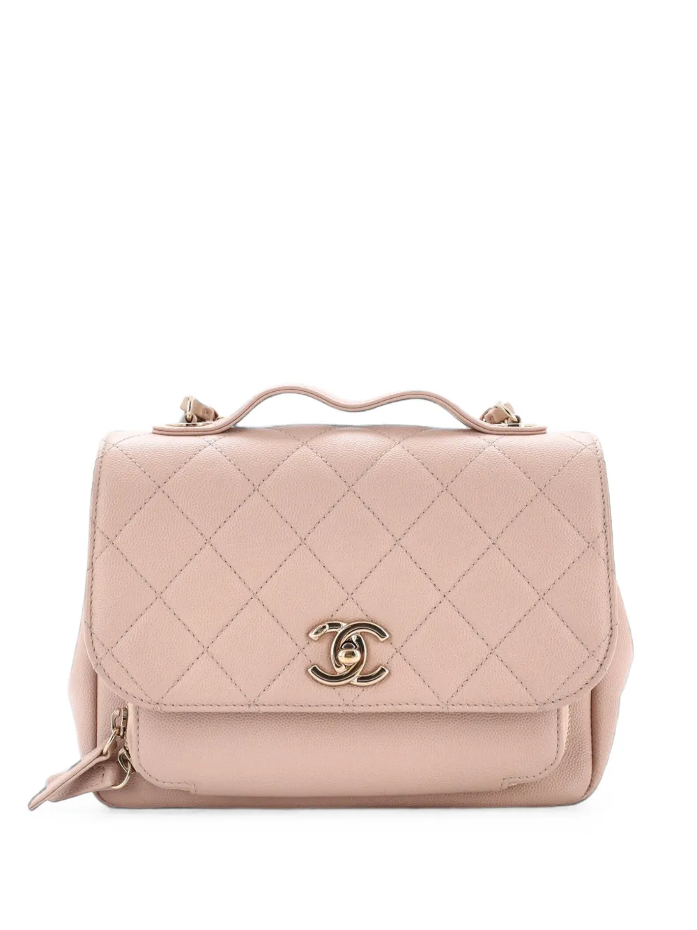 CHANEL Pre-Owned Business Affinity Flap Bag Quilted Caviar Small shoulder bag - Nude