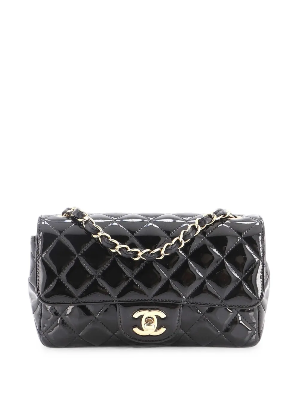 CHANEL Pre-Owned Classic Single Flap Bag Quilted Patent Mini crossbody bag - Schwarz