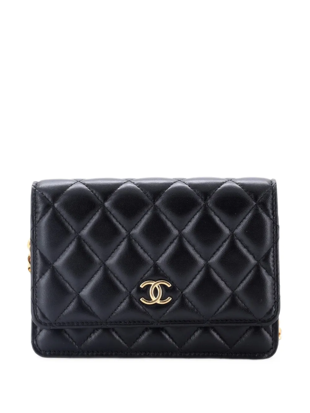 CHANEL Pre-Owned Borsa a tracolla Pearl Samba mini in pelle di vitello trapuntata con catena - Nero