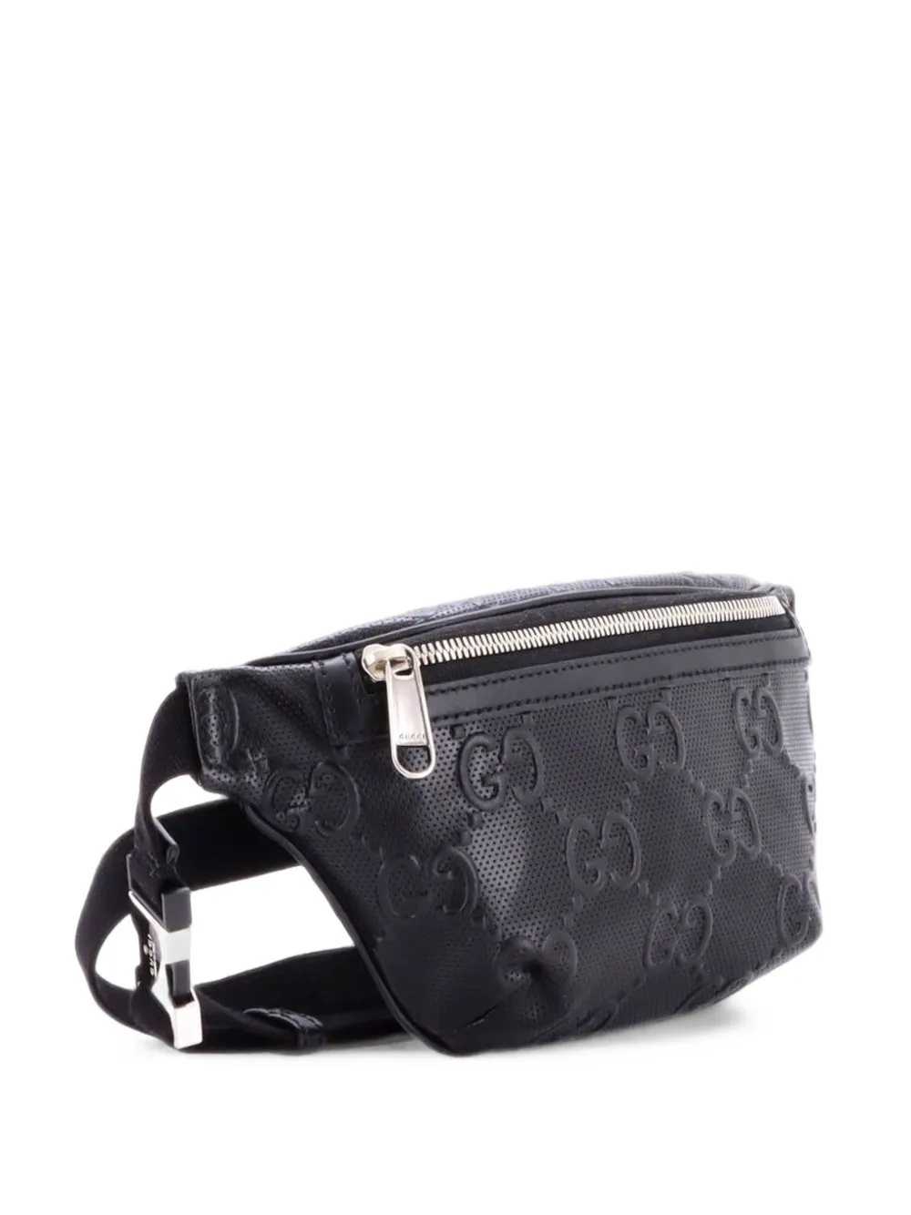 Gucci Pre-Owned GG Embossed Perforated Leather Small belt bag - Schwarz