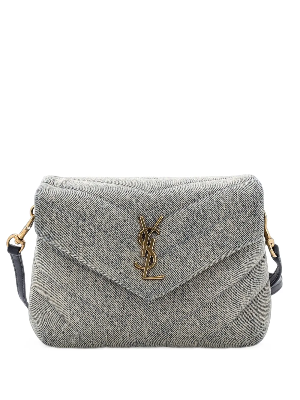 Saint Laurent Pre-Owned Loulou Matelasse Chevron Denim Toy shoulder bag - Blu