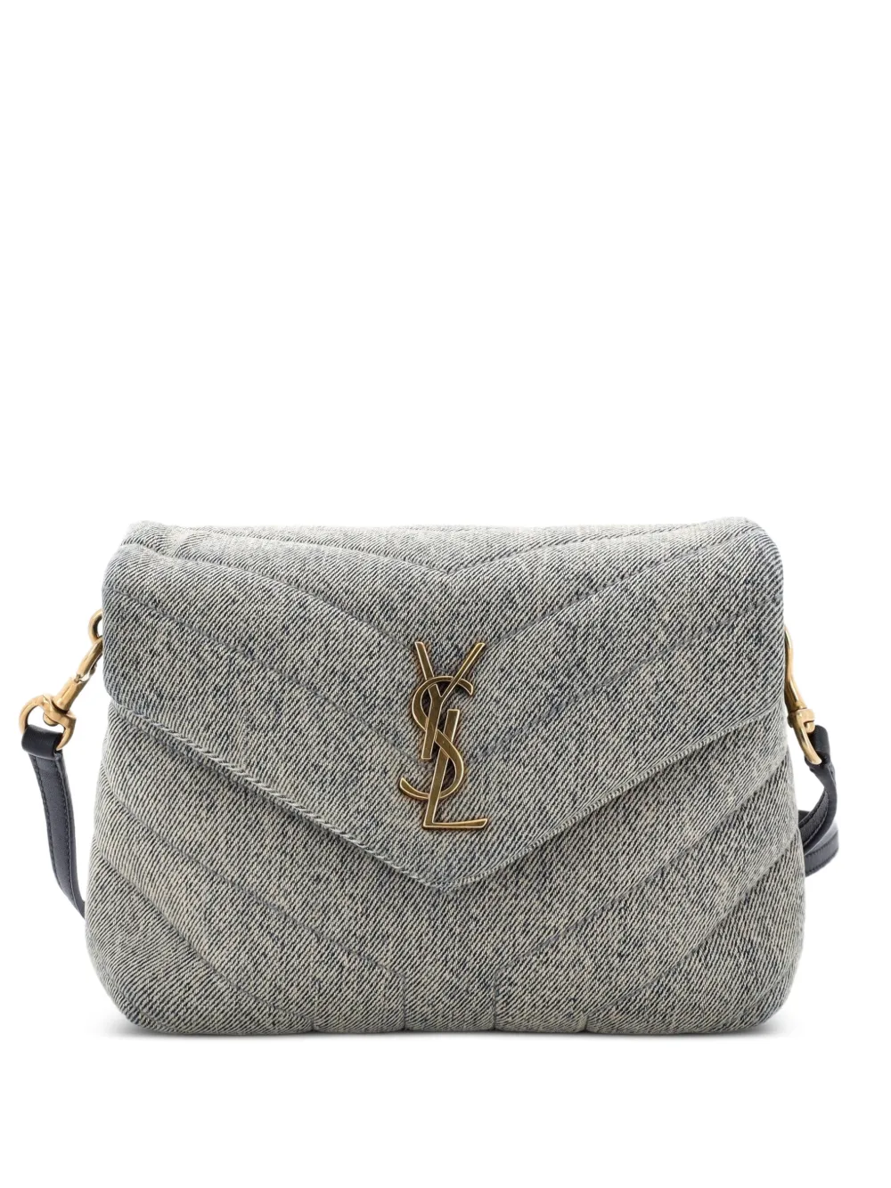 Saint Laurent Pre-Owned Loulou Matelasse Chevron Denim Toy shoulder bag - Blu