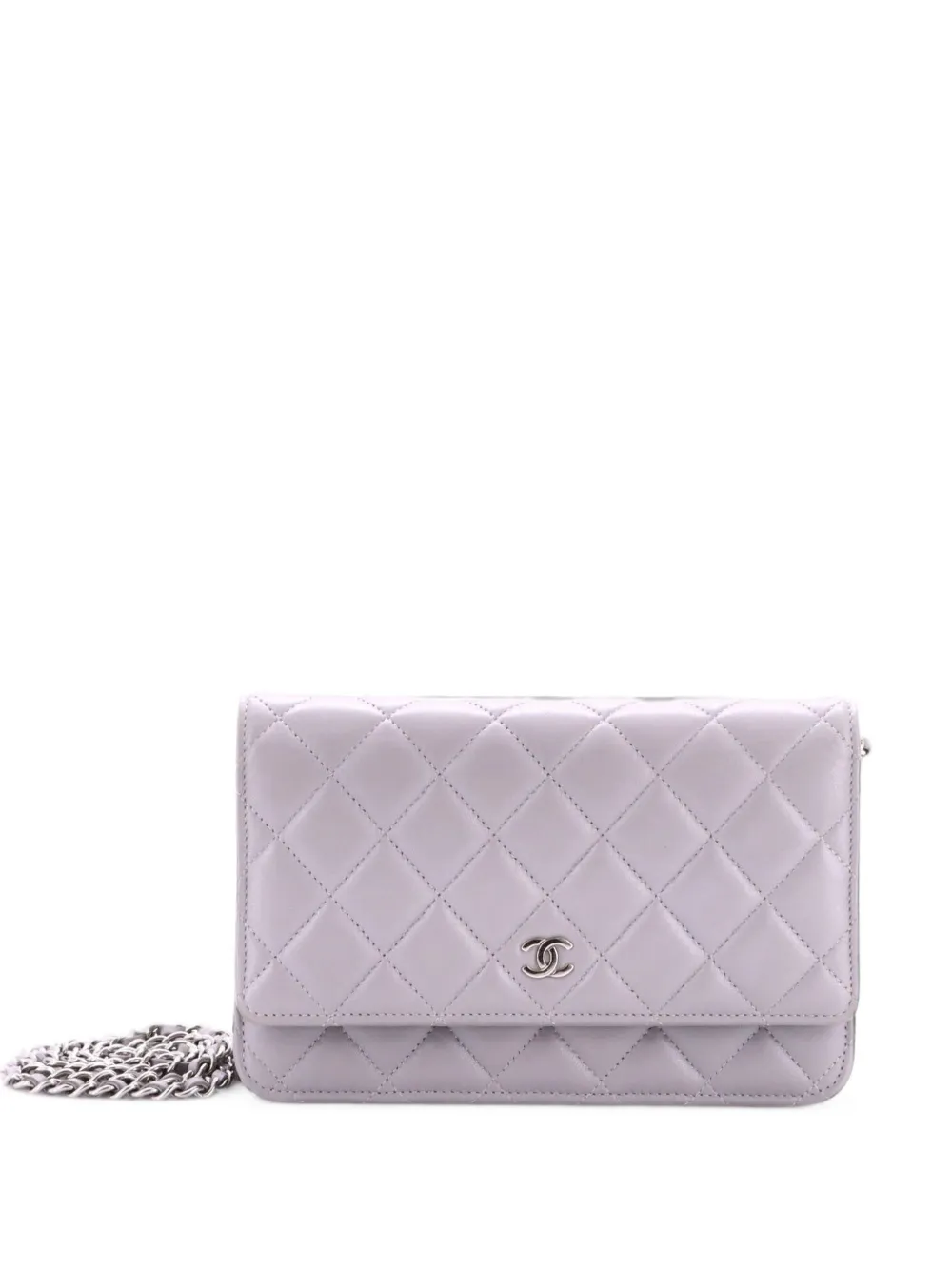 CHANEL Pre-Owned Wallet on Chain Quilted Lambskin crossbody bag - Grau