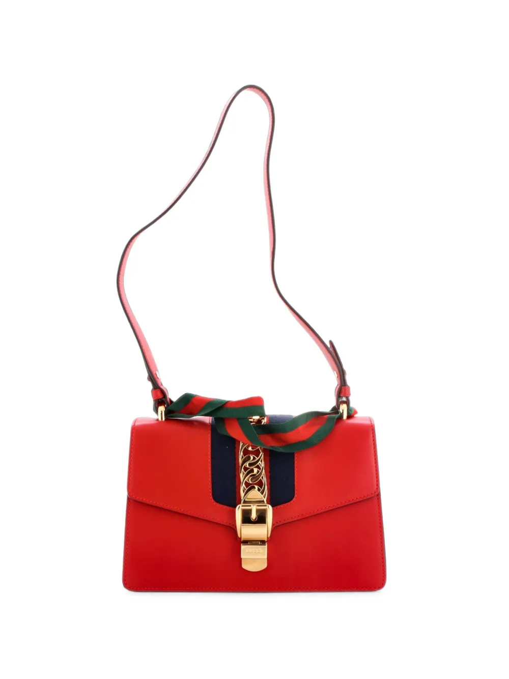 Gucci Pre-Owned Borsa a spalla Sylvie piccola in pelle - Rosso
