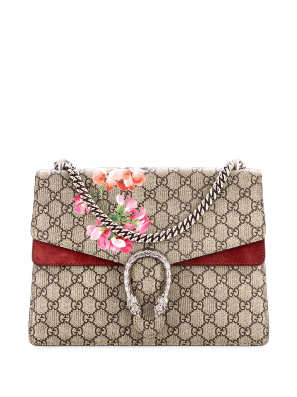 Gucci Pre-Owned Dionysus Bag Blooms Print GG Coated Canvas Medium shoulder bag - Braun