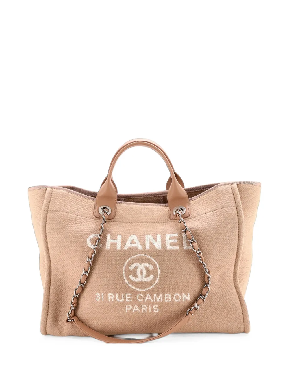 CHANEL Pre-Owned Deauville Canvas Large tote bag - Nude