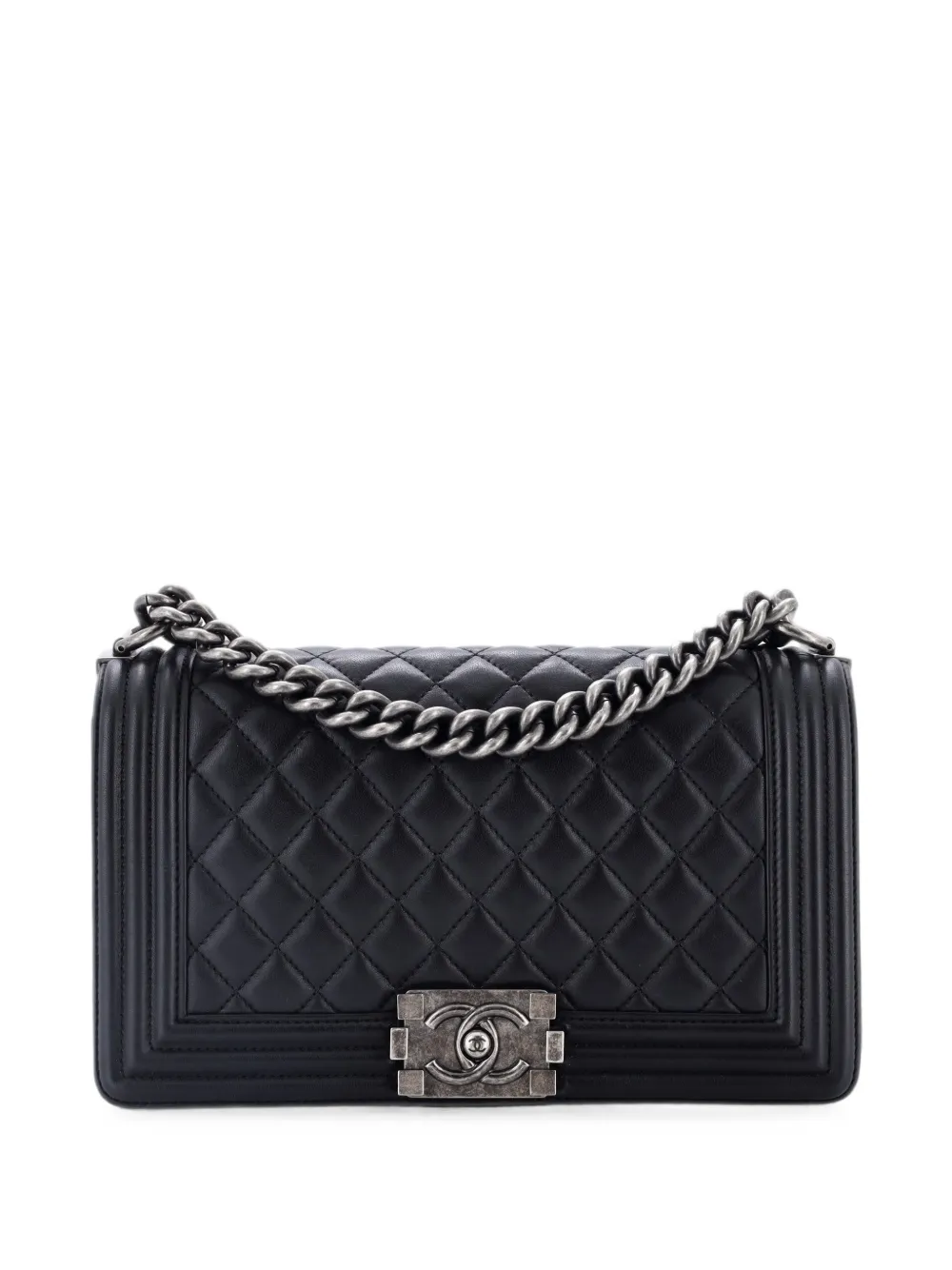 CHANEL Pre-Owned Boy Flap Bag Quilted Lambskin Old Medium shoulder bag - Nero