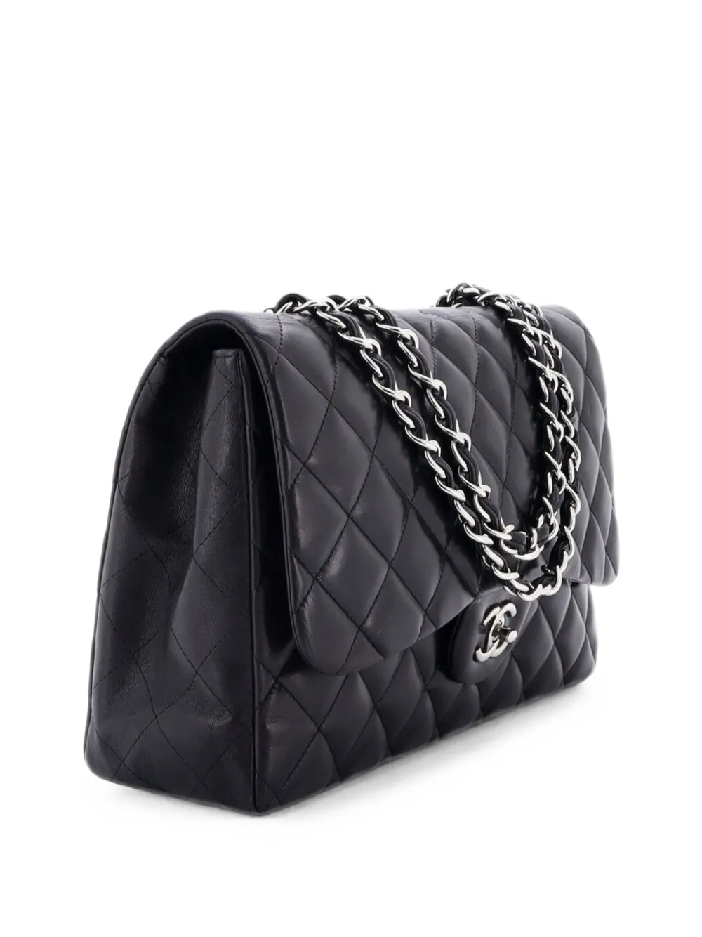 CHANEL Pre-Owned Classic Single Flap Bag Quilted Lambskin Jumbo shoulder bag - Schwarz