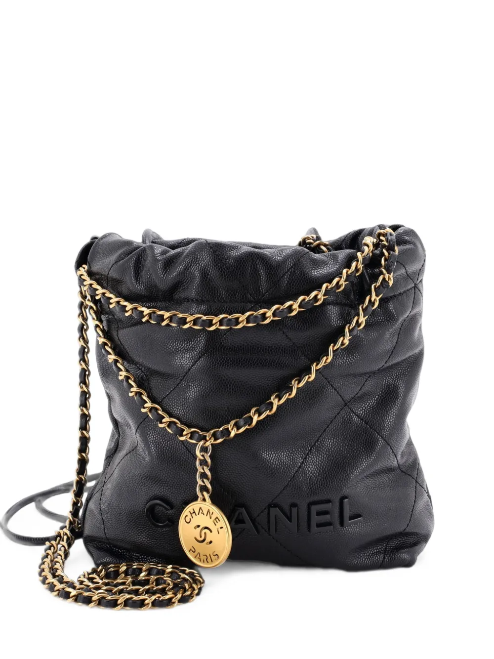 CHANEL Pre-Owned 22 Chain Quilted Caviar Mini hobo bag - Schwarz