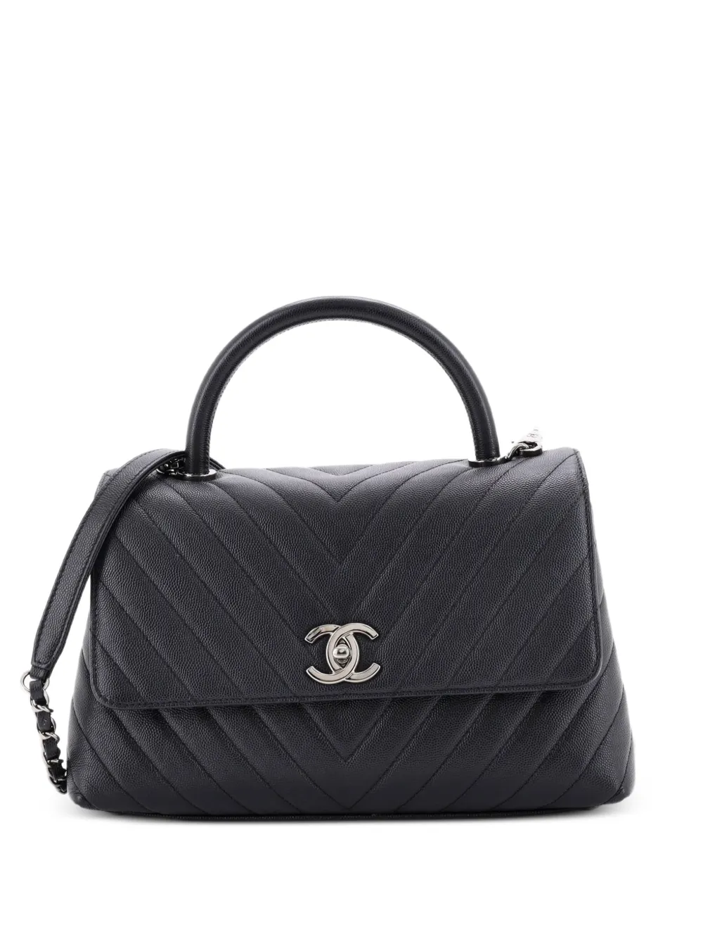CHANEL Pre-Owned Borsa a tracolla Coco piccola in pelle Caviar trapuntata - Nero