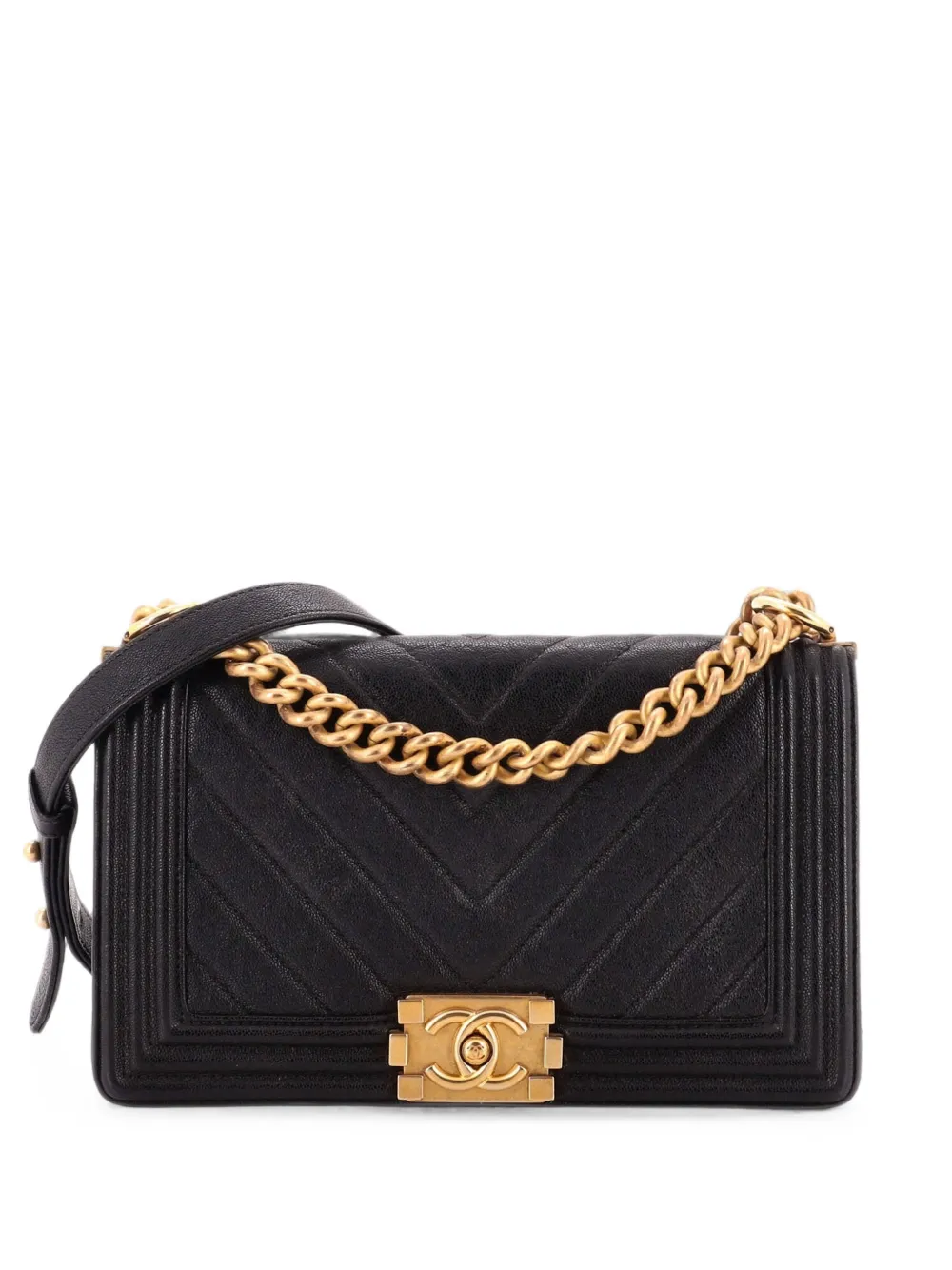 CHANEL Pre-Owned Boy Flap Bag Chevron Caviar Old Medium shoulder bag - Schwarz