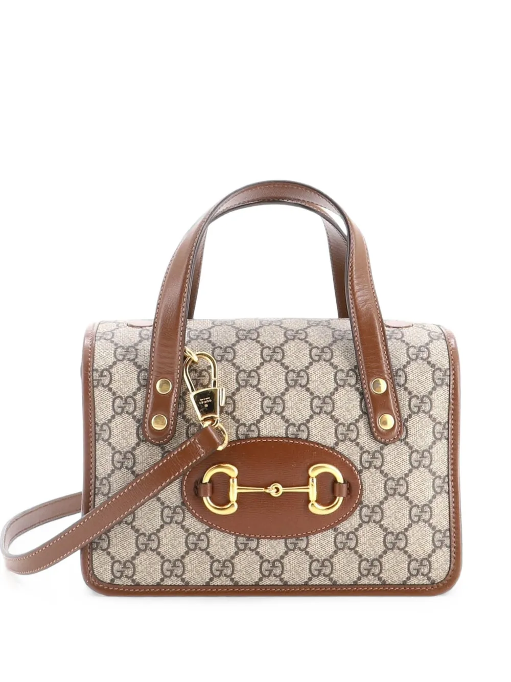 Gucci Pre-Owned Horsebit 1955 Boston Bag GG Coated Canvas Mini satchel - Braun