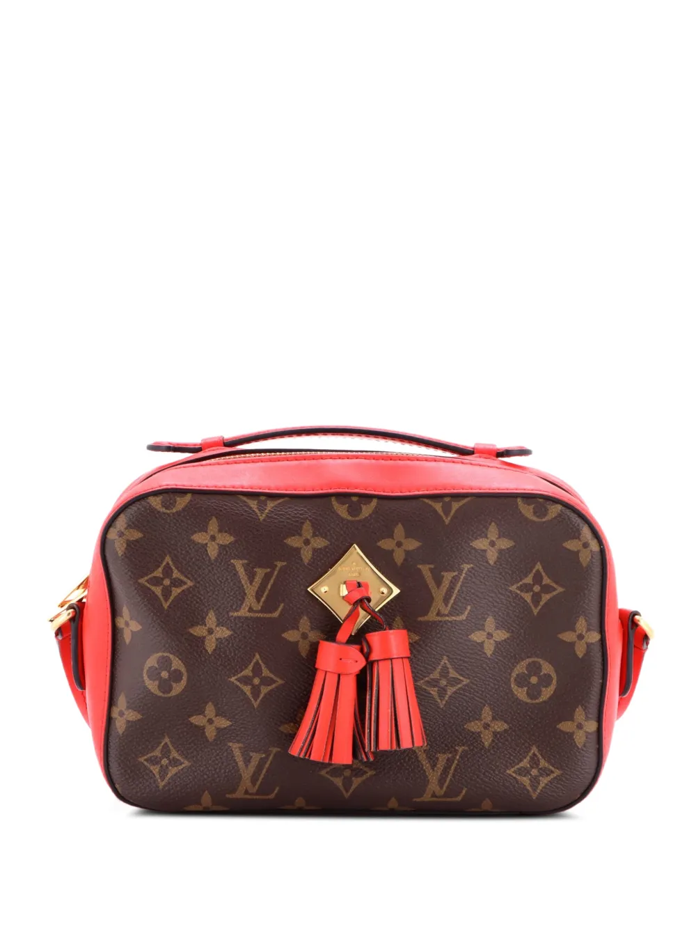 Louis Vuitton Pre-Owned Saintonge Handbag Monogram Canvas with Leather crossbody bag - Rosso